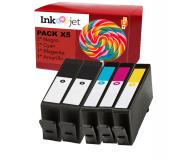 Compatible Pack 5 HP 912XL 2X Negro, Cyan, Magenta, Amarillo Cartuchos de Tinta